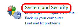 Windows 7 Control Panel, System and Security